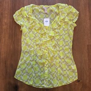 SALE NWT BananaRepublicFactory Yellow-Beige Blouse